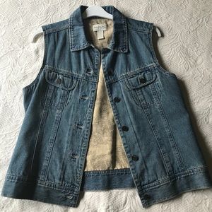 J Jill Distressed Denim Vest